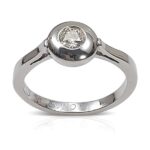 Dome shaped solitaire ring - Diamond ring 035 Ct