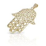 Oriental-style Hamsa – gold Hamsa with a brushed finish.