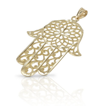 Oriental-style Hamsa – gold Hamsa with a brushed finish.
