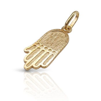 Brushed gold Hamsa pendant.