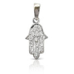 Hamsa amulet set with zircons