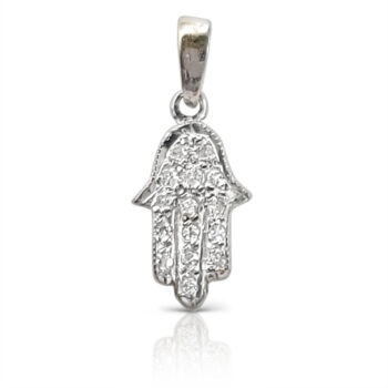 Hamsa amulet set with zircons