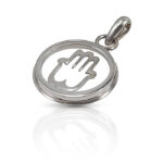 Hamsa pendant in a circle – gold Hamsa