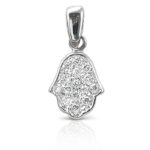 Hamsa pendant set with zircons