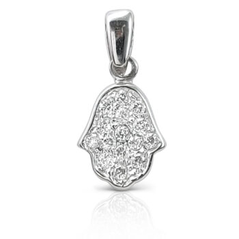 Hamsa pendant set with zircons
