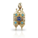 TORAH gold pendant with star of david