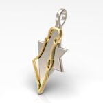 Israel map pendant combined with Star of David (3)