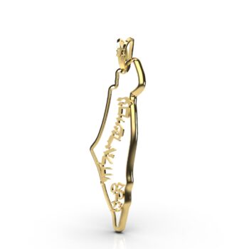 Star of David Pendant within the Land of Israel map