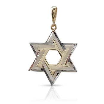 Star of David pendant in three shades of gold