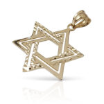 Gold Star of David pendant with two triangles