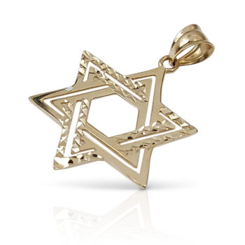 Gold Star of David pendant with two triangles