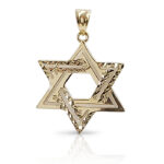 Gold Star of David pendant made of double stripe (1)