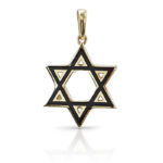 Gold Star of David pendant with black enamel (1)