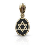 Gold star of david with black enamel