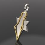 Israel map pendant combined with Star of David (3)