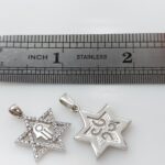 white gold magen david textured