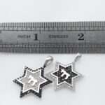White gold and black zirkons magen david