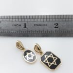 Gold star of david with black enamel