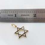 Gold Star of David pendant with black enamel (1)