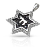 White gold and black zirkons magen david