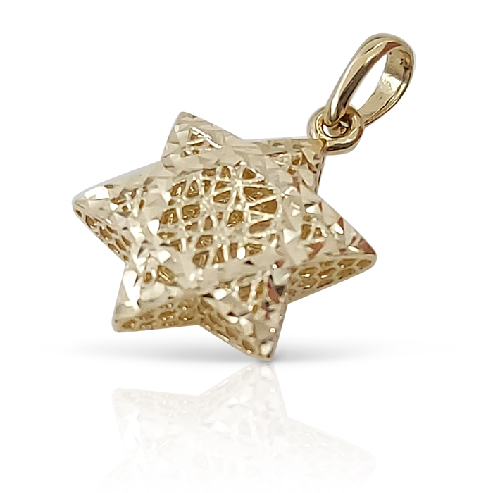 Woven gold wire star of david