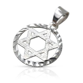 Star of David pendant with brilliant engraving