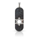 gold magen david set with black zircons (1)
