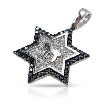 Gold Star of David pendant with zircons