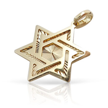 An artistic pendant in the design of a Star of David