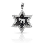 White gold and black zirkons magen david