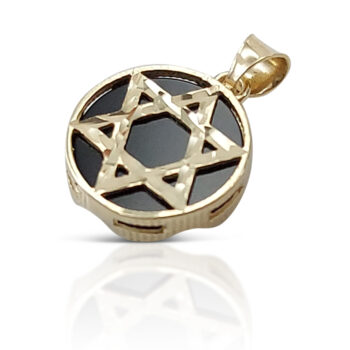 Star of David pendant on black onyx