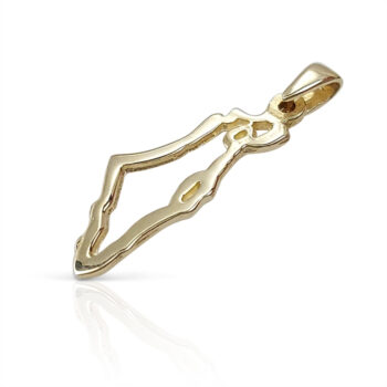 Gold Israel Map Pendant
