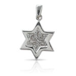 white gold magen david textured