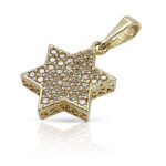 Star of David pendant paved with zircon stones
