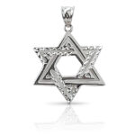 white gold magen david with texture