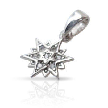White gold Magen David pendant shaped as a star