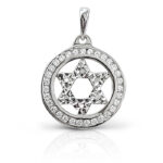 white gold zirkon set star of david